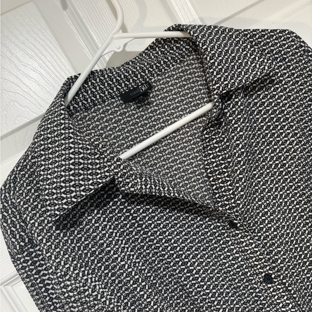 EAST 5TH Black and White Button-Up Blouse